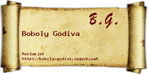 Boboly Godiva névjegykártya